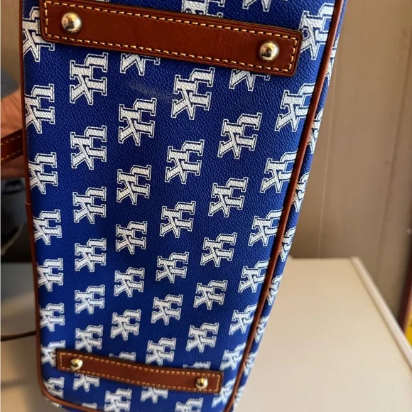 Dooney & Bourke Blue and Brown Tote Bag with Leather Accents - Picture 8 of 8